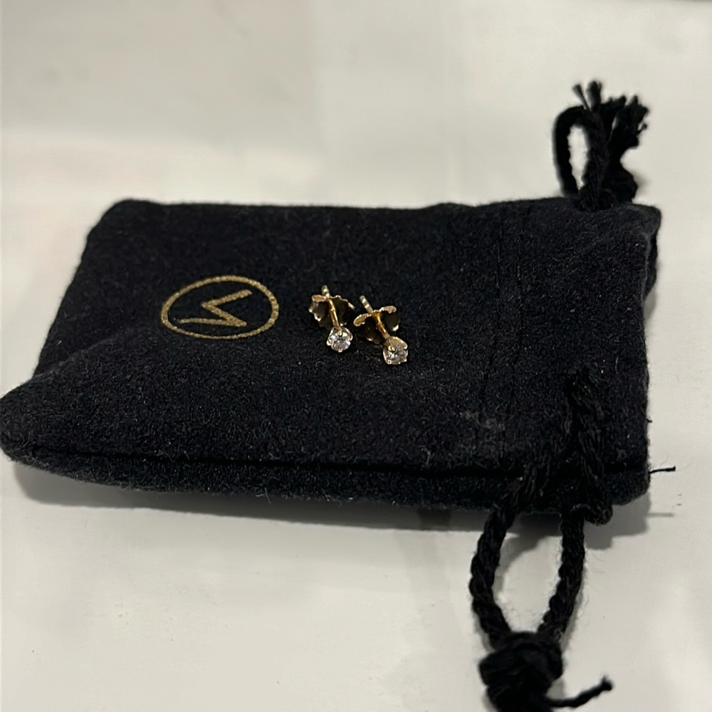 Mejuri 14k Yellow gold diamond mini studs